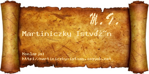 Martiniczky István névjegykártya